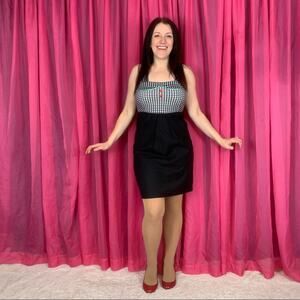 Roberta Oaks Checks and Cherries pinup sheath dress, small